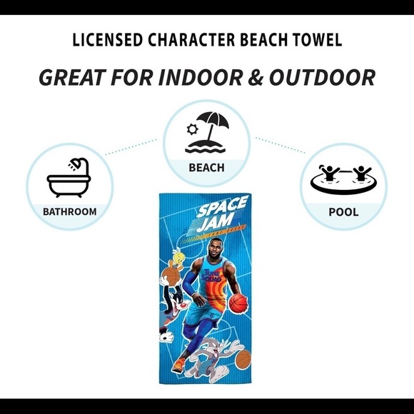 SPACE Jam Beach Towel 2022 Blue - Picture 2 of 3